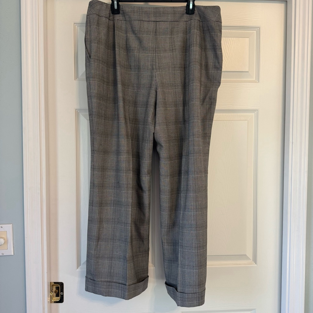 Talbots Charcoal Checkered Pants - Picture 2 of 11